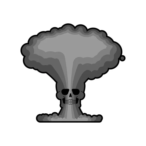 Ядерный Взрыв Черепа Изолирован Атомный Гриб Взрыва Ядерной Бомбы — стоковый вектор