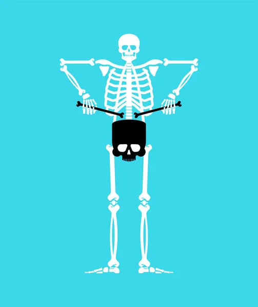 Esqueleto Com Tambor Músico Esqueleto Trommel Mortos —  Vetores de Stock