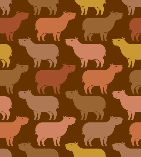 Capybara Pattern Seamless Guinea Pig Background Baby Fabric Texture — Stock Vector