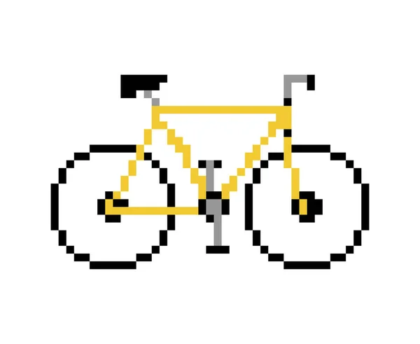 自行车Pixel艺术 8位自行车标志 像素化矢量插画 — 图库矢量图片