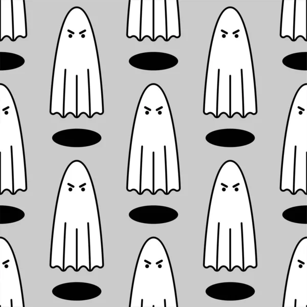 Patrón Fantasma Sin Fisuras Spook Fondo Textura Halloween — Archivo Imágenes Vectoriales