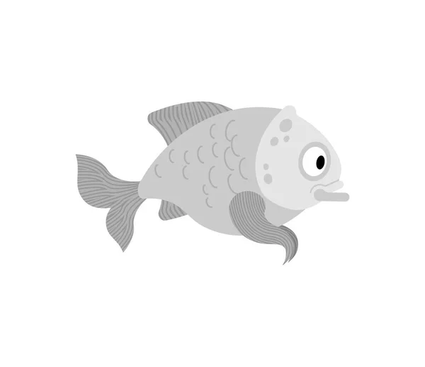 Fish Cartoon Isolated Векторная Иллюстрация Карпа — стоковый вектор