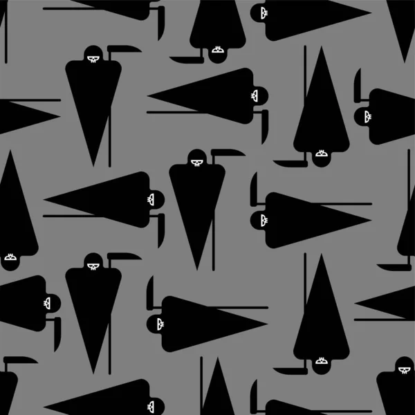 Patrón Grim Reaper Sin Costuras Fondo Muerte Textura Vectorial — Archivo Imágenes Vectoriales
