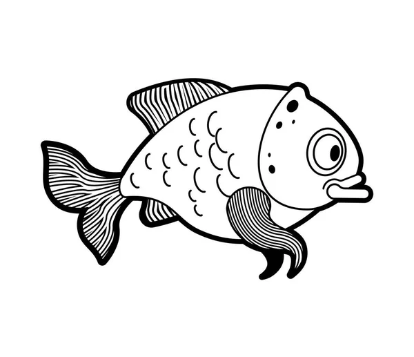 Rybí Karikatura Izolována Carp Vector Illustration — Stockový vektor