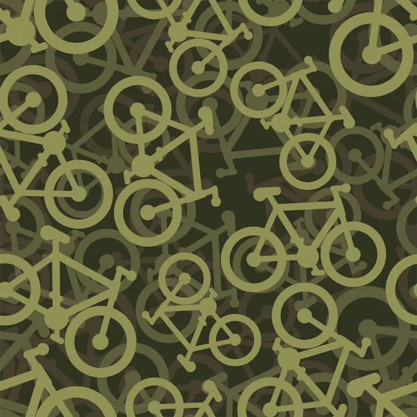 自行车军事模式无缝 自行车部队背景 士兵和猎人的保护质感 — 图库矢量图片