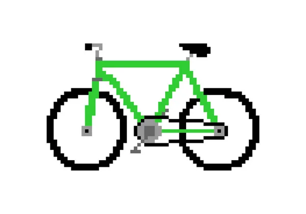 Rower Pixel Sztuka Bitowy Znak Rowerowy Ilustracja Wektora Pikseli — Wektor stockowy