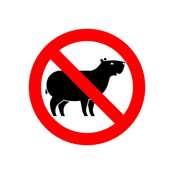 停止Capybara 红色路标禁止通行 禁运豚鼠 — 图库矢量图片