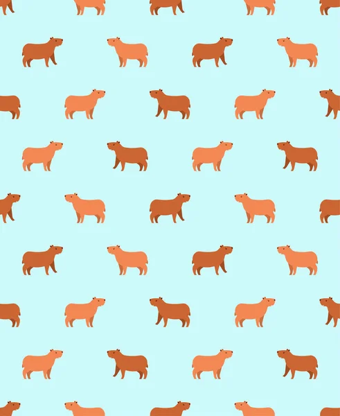 Capybara Pattern Nahtlos Versuchskaninchen Textur Des Babygewebes — Stockvektor
