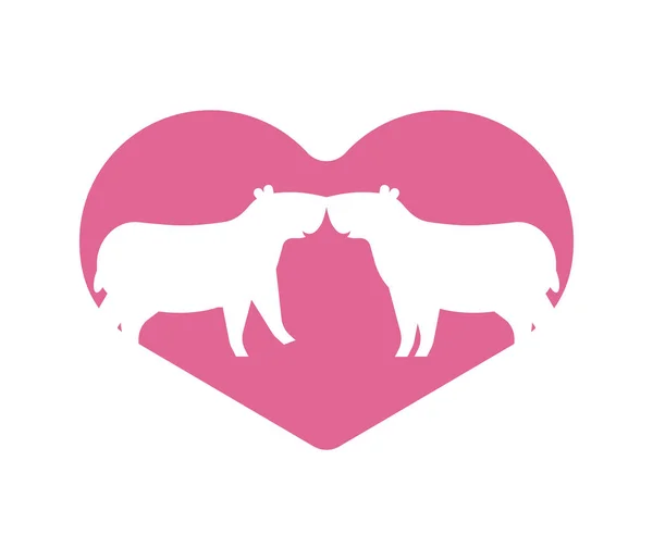 Amor Capybara Conejillo Indias Corazón Ilustración Vectorial — Vector de stock