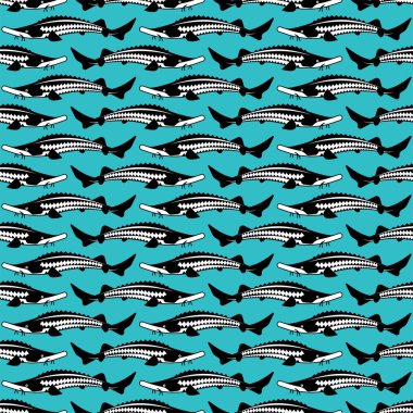 Mersin balığı deseni kusursuz. Balık arka planı. vektör dokusu