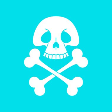 Kafatası çizgi filmi. Komik iskelet kafa. Vektör illüstrasyonu