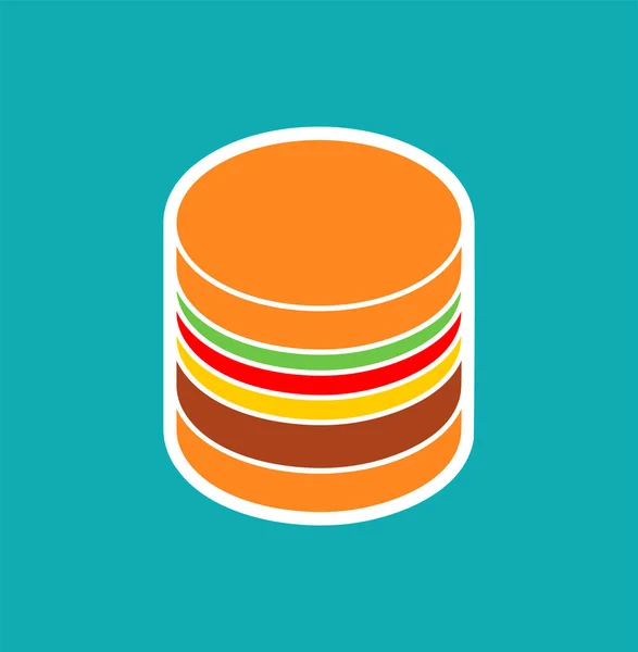 Знак Бургер Значок Гамбургер Спрощений Символ Фаст Фуду — стоковий вектор
