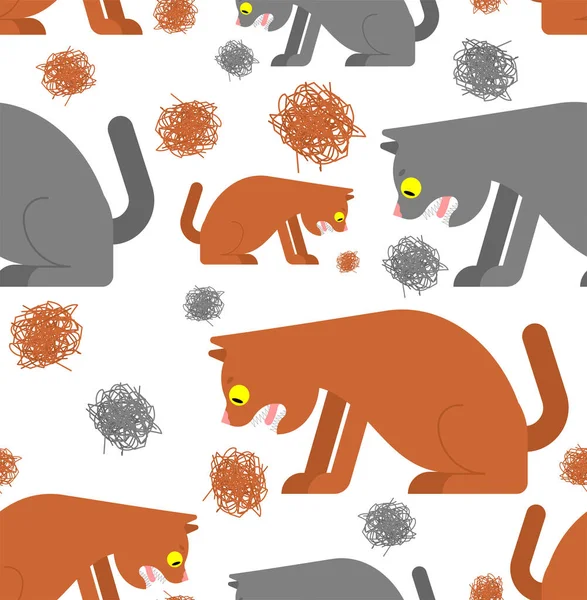 Cat Vomit Fur Pattern Seamless Cat Throws Piece Fur Background — Stock Vector