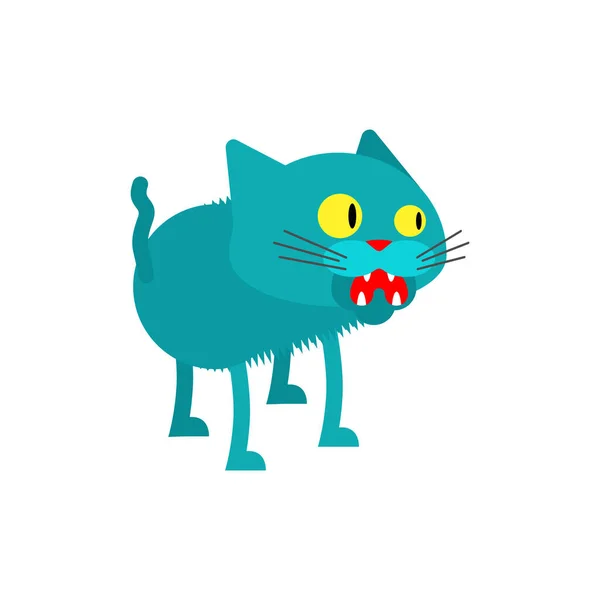 Divný Kočičí Bláznivý Animák Vektorová Ilustrace — Stockový vektor