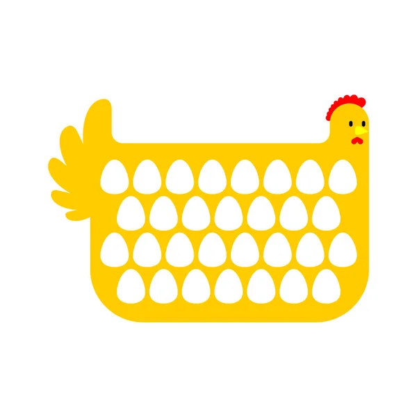 Laying Hen Many Eggs Vector Illustration — Stock Vector