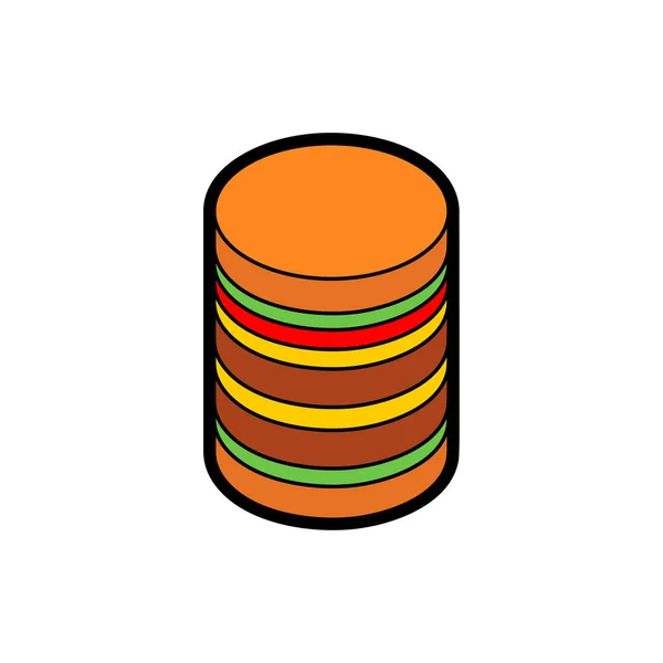 Burger Sign Ikona Hamburgeru Zjednodušený Symbol Fast Foodu — Stockový vektor