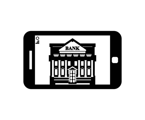 Internetová Cedule Ikona Online Banky Bankovní Služby Online Gadget Bankovní — Stockový vektor