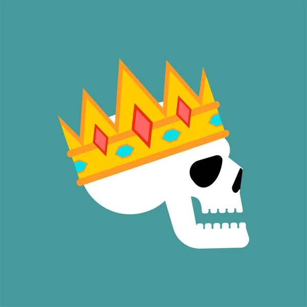 Crânio Real Cabeça Esqueleto Coroa Ilustração Vetorial — Vetor de Stock