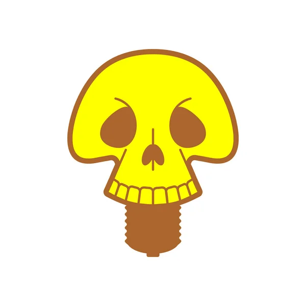 Cráneo Bombilla Idea Muerta Ilustración Vectorial — Vector de stock