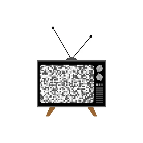Сломанный Старый Телевизор Изолирован Векторная Иллюстрация — стоковый вектор