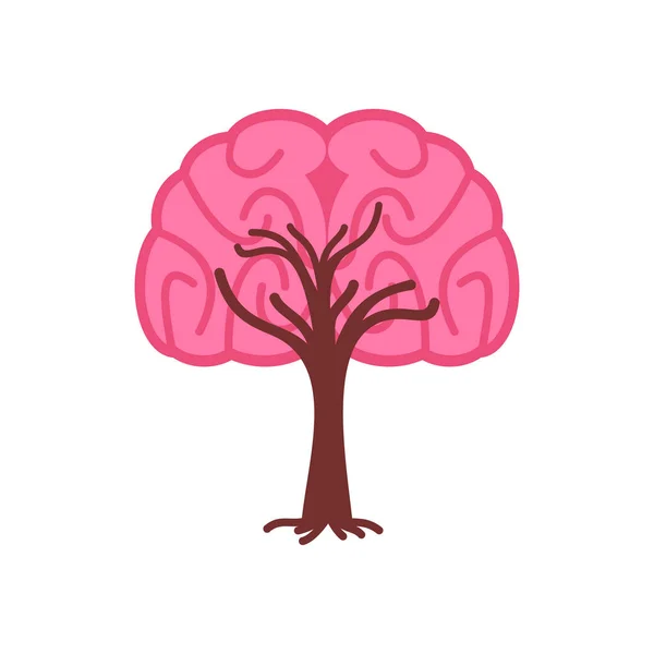 Gehirnbaum Gehirne Einem Baum Vektorillustration — Stockvektor
