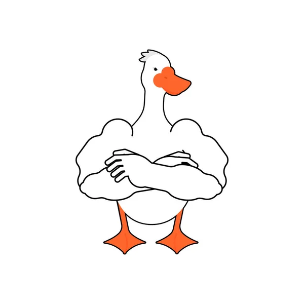 Strong Goose Powerful Waterfowl Vector Illustration — Stock Vector
