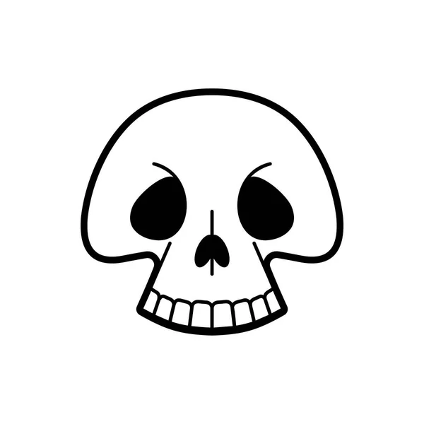 頭蓋骨の漫画 面白い骨格頭だ ベクターイラスト — ストックベクタ