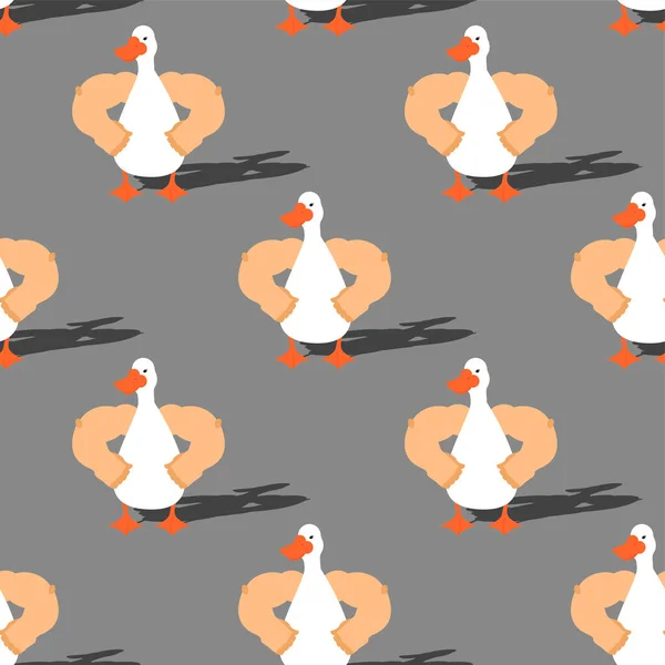Strong Goose Pattern Seamless Powerful Waterfowl Background Baby Fabric Texture — Stock Vector
