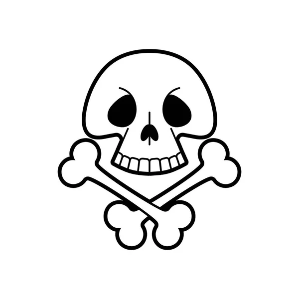 Desenhos Animados Crânio Cabeça Esqueleto Engraçado Ilustração Vetorial —  Vetores de Stock