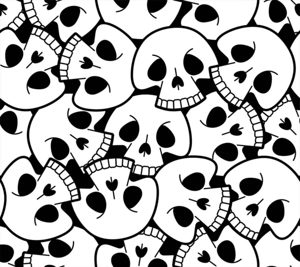Череп Мультфільм Візерунок Безшовний Смішний Скелет Фон Кісткова Текстура — стоковий вектор