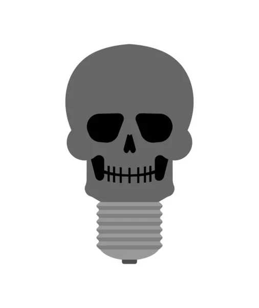 Skull Light Bulb Dead Idea Vector Illustration — Stock Vector