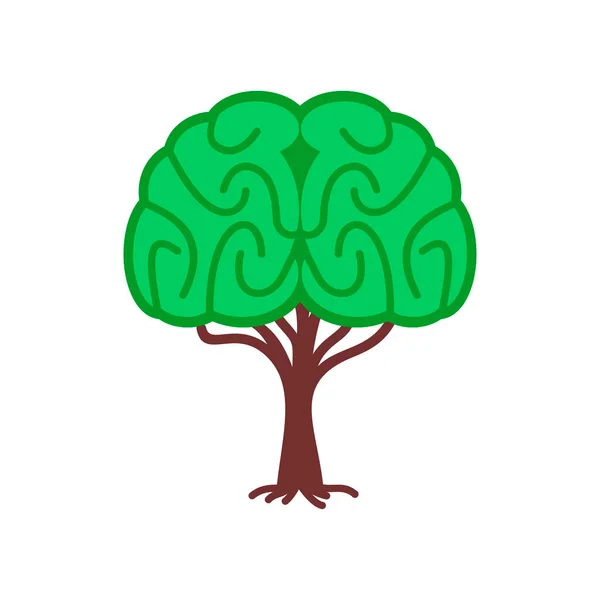 Árbol Cerebral Cerebro Árbol Ilustración Vectorial — Vector de stock