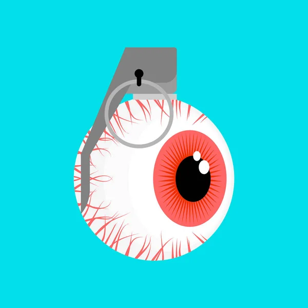 Granátové Oko Oční Výbušná Střela Vektorová Ilustrace — Stockový vektor