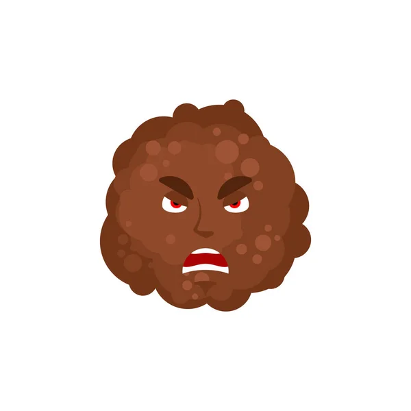 Meatball Angry Emoji Ball Meat Evil Emotion Isolated — Stock Vector
