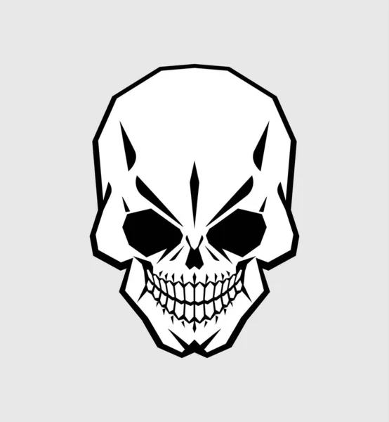 Crâne Effrayant Isolé Squelette Tête Illustration Vectorielle — Image vectorielle