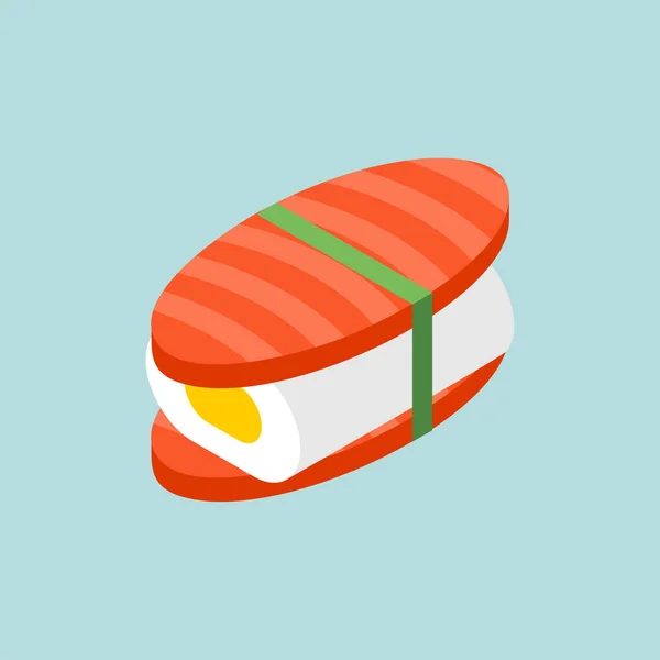 Sushi Rollt Vereinzelt Traditionelles Japanisches Essen Vektorillustration — Stockvektor
