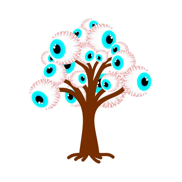 Дерево Глазами Глазное Дерево Векторная Иллюстрация — стоковый вектор