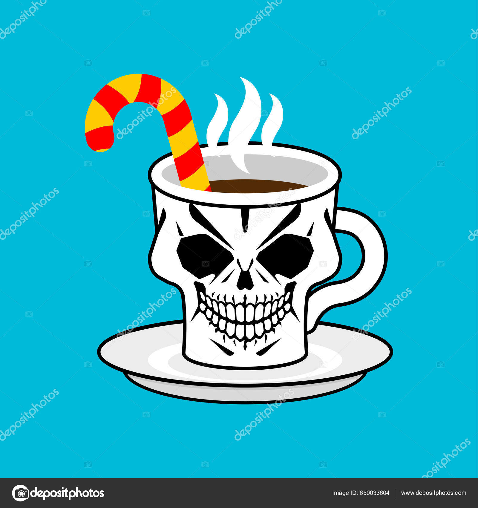 Skull Coffee Cup Poison Drink Concept Deadly Drink Stock Vector by ...