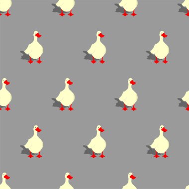 Beyaz kaz deseni kusursuz. Su kuşu arka planı. Bebek kumaşı dokusu