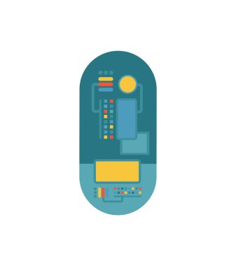 Yüksek teknoloji hapı. Akıllı bilgisayarlı pilule. Geleceğin tıbbı ve nanoteknolojisi kavramı