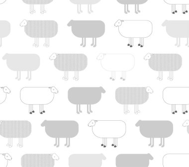 Koyun desenleri kusursuz. Koyun arka planı. Çocuk kumaşı süsü.