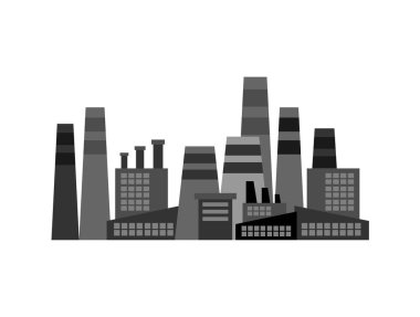 Kara kirli fabrika. Demir işaretidir. Vektör illüstrasyonu