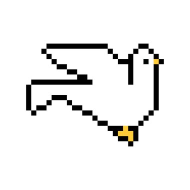 Güvercin pikseli. pixelated güvercin 8 bit