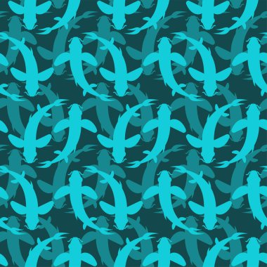 Çin balık desenleri pürüzsüz. Balık arkaplanı