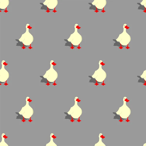 Bílý Husí Vzor Hladký Vodní Ptactvo Pozadí Kojenecká Textura — Stockový vektor