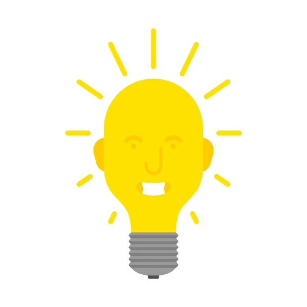 Light Bulb Head Concept Bright Head Person Who Has Lot — Stock Vector