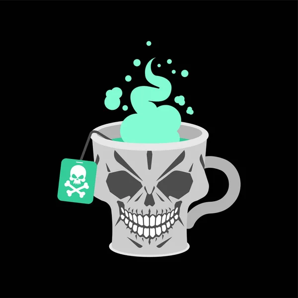 骷髅咖啡杯 毒酒的概念 致命的饮料 — 图库矢量图片