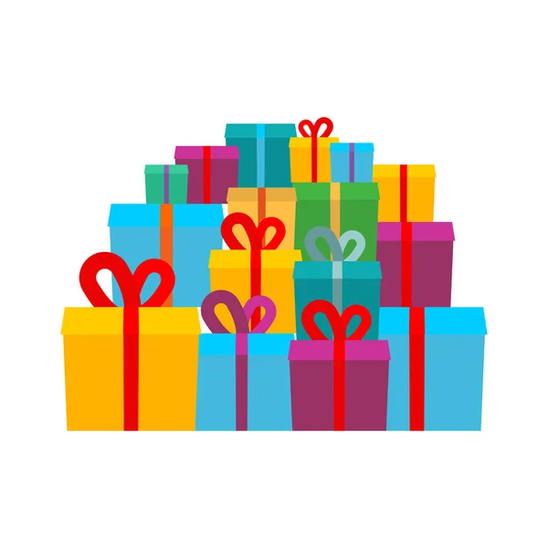 Paquet Cadeaux Beaucoup Boîtes Cadeaux — Image vectorielle