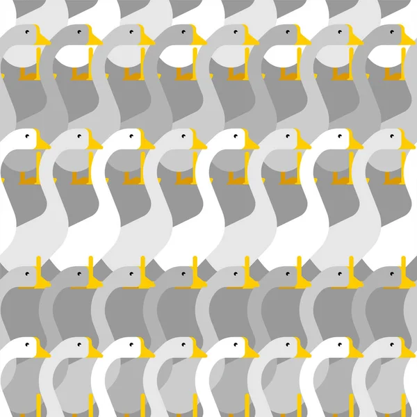 Modello Oca Senza Soluzione Continuità Sfondo Uccello Fattoria Tessuto Bambino — Vettoriale Stock
