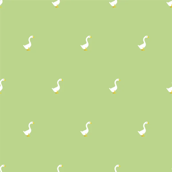 鹅的图案天衣无缝农场鸟类背景 婴儿织物质感 — 图库矢量图片